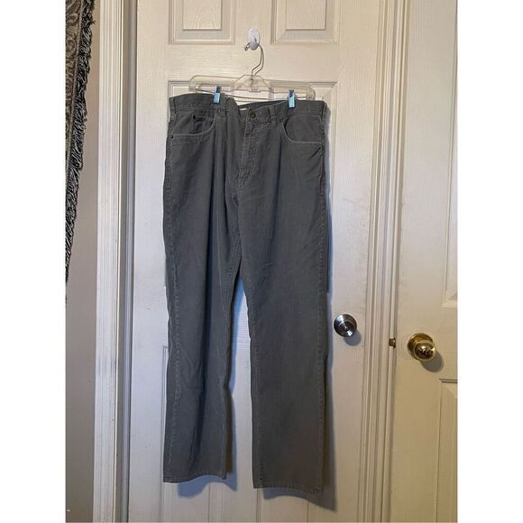 J.Crew Mens Grey Button & Zipper Fly Straight Leg Corduroy Pants Size 38 - Picture 10 of 11